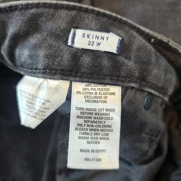 Crown & Ivy 22W Black Skinny Jeans Plus Size Stretch Denim - Picture 5 of 9